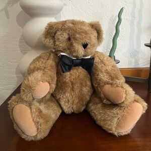 Vintage Vermont Teddy 15” Bear Black Tie Jointed Limbs Stuffed Toy